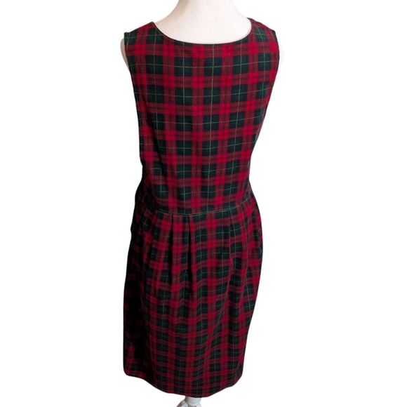 VTG Fads Long Jumper Dress Red Tartan Plaid Bedford Fair Dark Academia Sz 12p - Picture 5 of 9